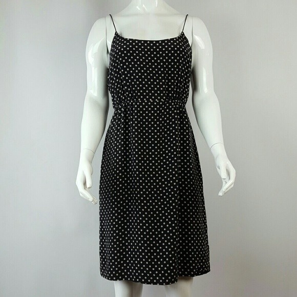 J. Crew Black Polkadot Silk Dress - Picture 1 of 7